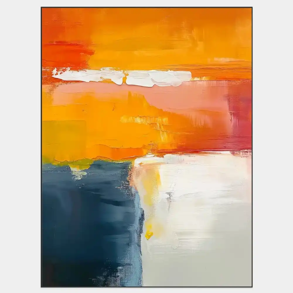 COLOURED DEPTH - ABSTRACT PAINTING (HAA 152) 1 Abstract painting radiating energy with dynamic colours and textures.