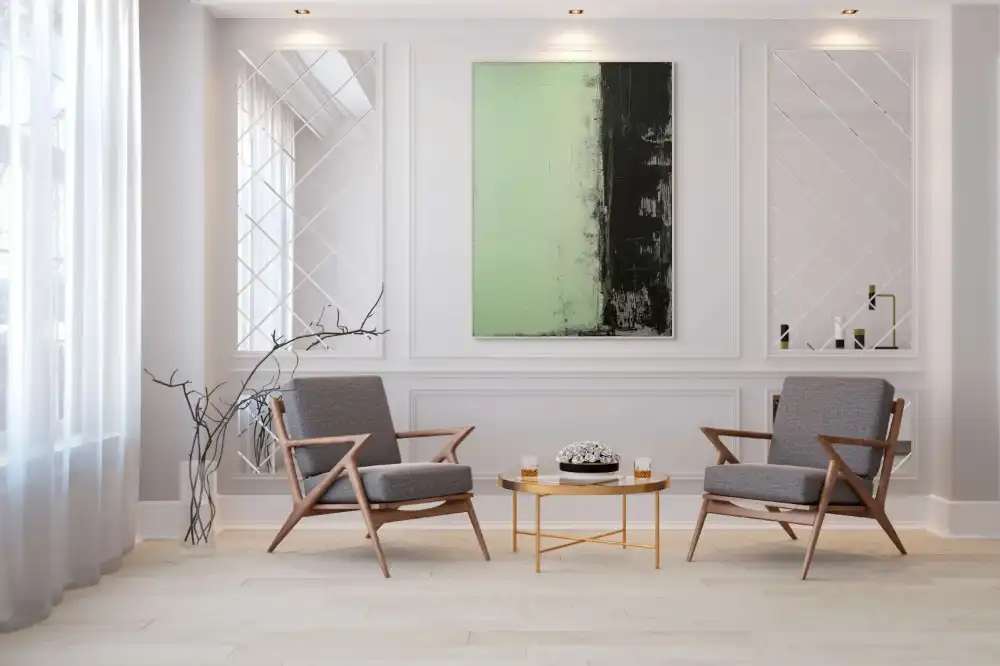 ZELENÝ STÍN - ABSTRAKTNÍ OBRAZ (AAA 170) 6 The abstract green-black image creates a strong contrast between the green and black areas.