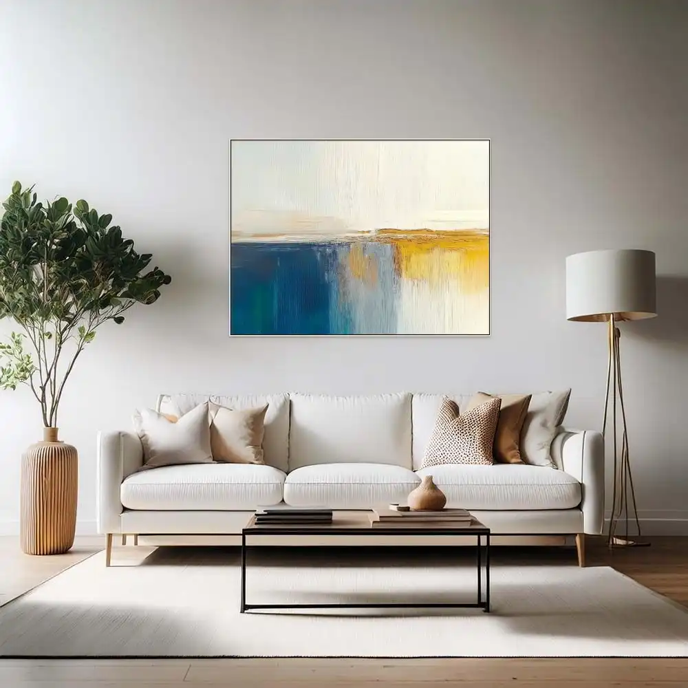 MODRÉ HLUBINY - ABSTRAKTNÍ OBRAZ (BAA 166) 2 Abstrakte Wandbilder in warmen und kühlen Farben bilden eine harmonische Komposition.