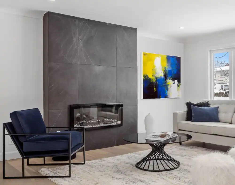 VÝBOJ - ABSTRAKTNÍ OBRAZ (CAA135) 6 Ein abstraktes Gemälde mit Tiefe in intensiven Gelb-, Blau- und Weißtönen mit räumlicher Wirkung.