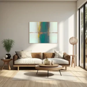 Abstraktní obraz CBAS 166 s geometrickým křížením vertikálních a horizontálních linií