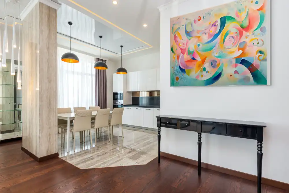 COLOURED GALAXY - ABSTRACT PAINTING (GAA 118) 7 An abstract painting with a soft pastel composition and graceful curves.