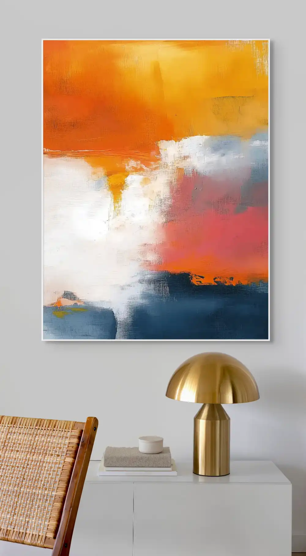 BAREVNÝ STŘET - ABSTRAKTNÍ OBRAZ (GAA 152) 6 Abstract orange image with dynamic colours and textures.