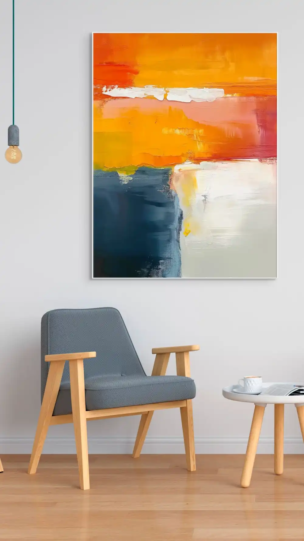 COLOUR DEPTH - ABSTRACT PAINTING (HAA 152) 3 Abstract painting radiating energy with dynamic colours and textures.