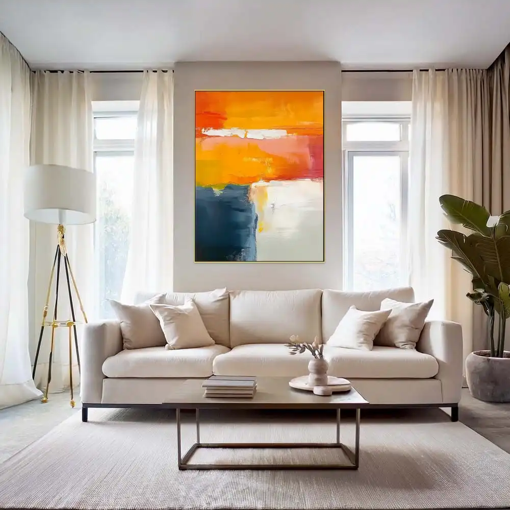 COLOUR DEPTH - ABSTRACT PAINTING (HAA 152) 5 Abstract painting radiating energy with dynamic colours and textures.