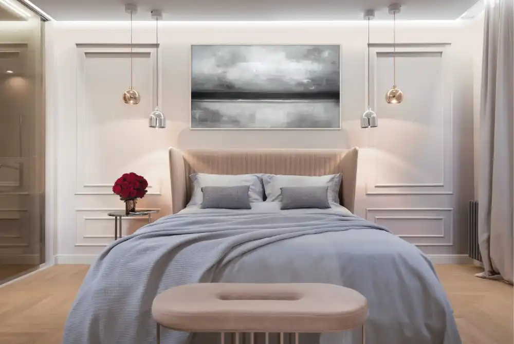 SEA FOG - ABSTRACT PAINTING (HAA 169) 6 Modern abstract landscape painting in black and white creates a quiet and meditative atmosphere.