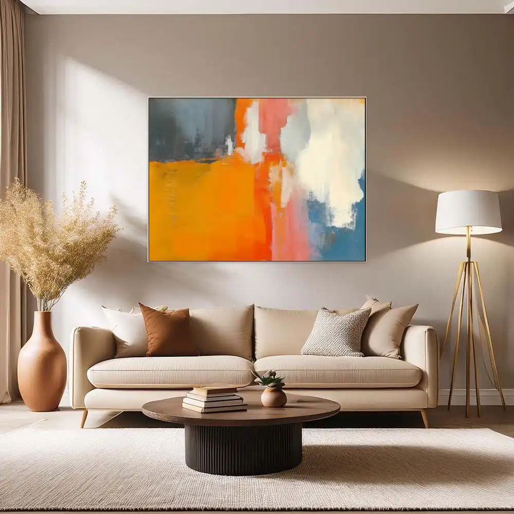 BAREVNÉ POLE - ABSTRAKTNÍ OBRAZ (IAA 152) 2 Abstract painting in an expressive concept with dynamic brushstrokes.