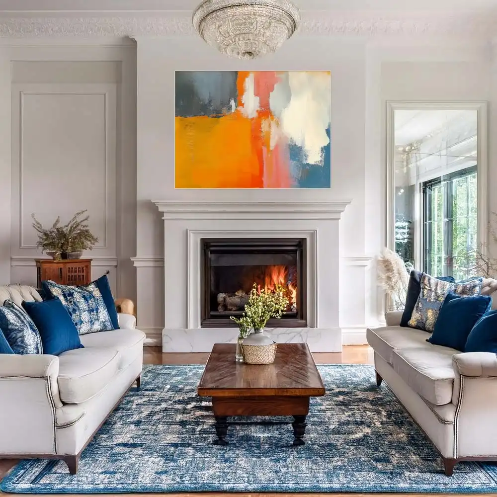 BAREVNÉ POLE - ABSTRAKTNÍ OBRAZ (IAA 152) 3 Abstract painting in an expressive concept with dynamic brushstrokes.