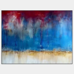 Abstraktes Bild mit dynamischem Farbkontrast und markanter Struktur.