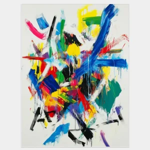 Rags 20 Abstract image with dynamic strokes and intense colour energy.