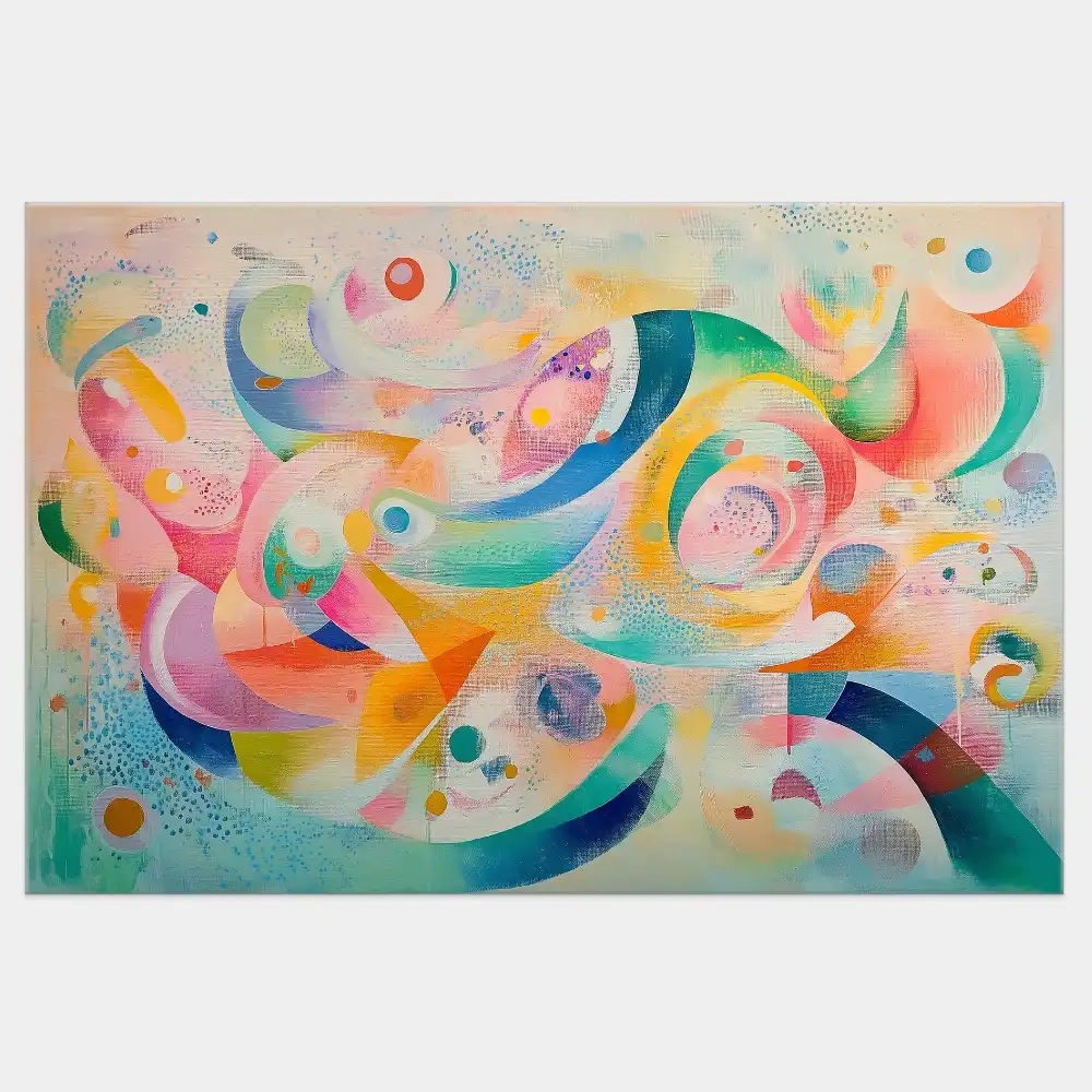 COLOURED GALAXY - ABSTRACT PAINTING (GAA 118) 1 An abstract painting with a soft pastel composition and graceful curves.