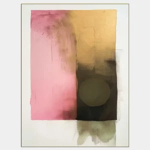 The abstract hand-painted art impresses with bold blocks of color and subtle transitions.