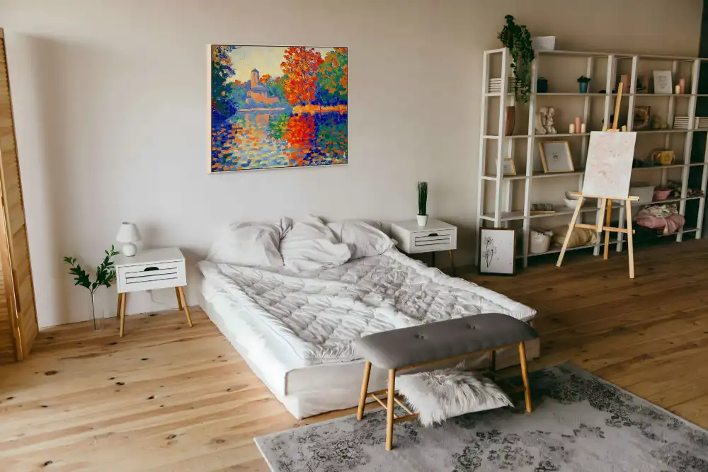 PODZIMNÍ OZVĚNA - IMPRESIONISTICKÝ OBRAZ (FIA 310) 5 Impresionistická malba podzimní krajiny s barevným odrazem ve vodní hladině.