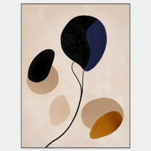 Minimalistisches Bild mit ruhiger Energie in sanften Erdtönen und Formen.