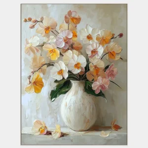 Orchid paintings in a realistic style with fine texture and natural elegance