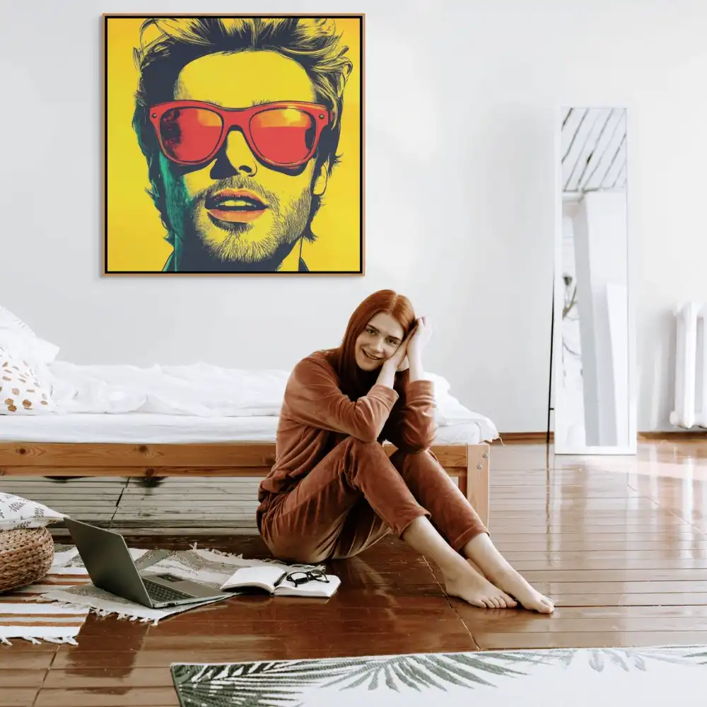 MUŽ V ČERVENÝCH BRÝLÍCH - POP ART OBRAZ (BPA 804) 2 Pop art obraz muže s červenými brýlemi ve výrazném kontrastním provedení