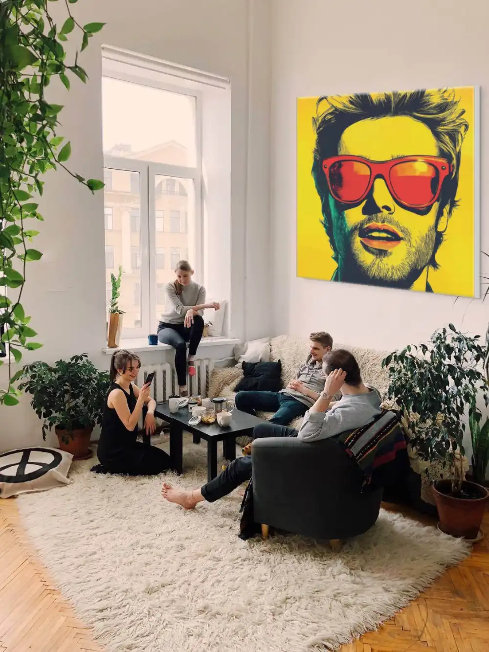 MUŽ V ČERVENÝCH BRÝLÍCH - POP ART OBRAZ (BPA 804) 4 Pop art obraz muže s červenými brýlemi ve výrazném kontrastním provedení