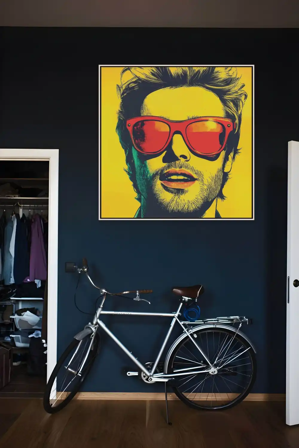 MUŽ V ČERVENÝCH BRÝLÍCH - POP ART OBRAZ (BPA 804) 6 Pop art obraz muže s červenými brýlemi ve výrazném kontrastním provedení