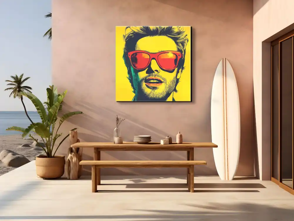 MUŽ V ČERVENÝCH BRÝLÍCH - POP ART OBRAZ (BPA 804) 8 Pop art obraz muže s červenými brýlemi ve výrazném kontrastním provedení