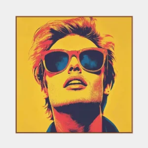 Pop art obraz muže s oranžovými brýlemi