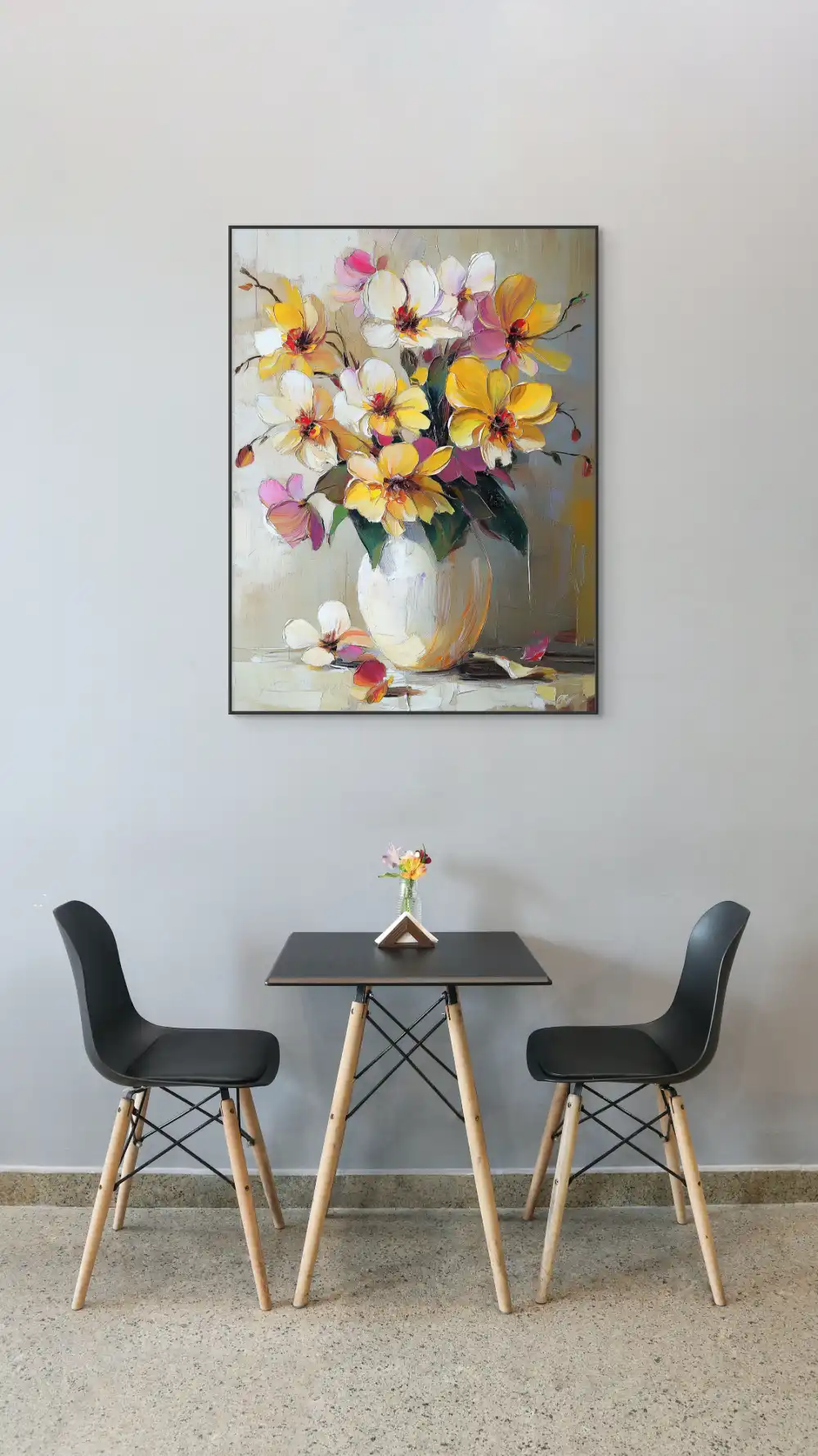 SVĚTLO A KRÁSA KVĚTŮ - REALISTICKÝ OBRAZ (BRA 614) 5 Paintings of flowers in a vase with delicate strokes and vivid colours on a neutral background