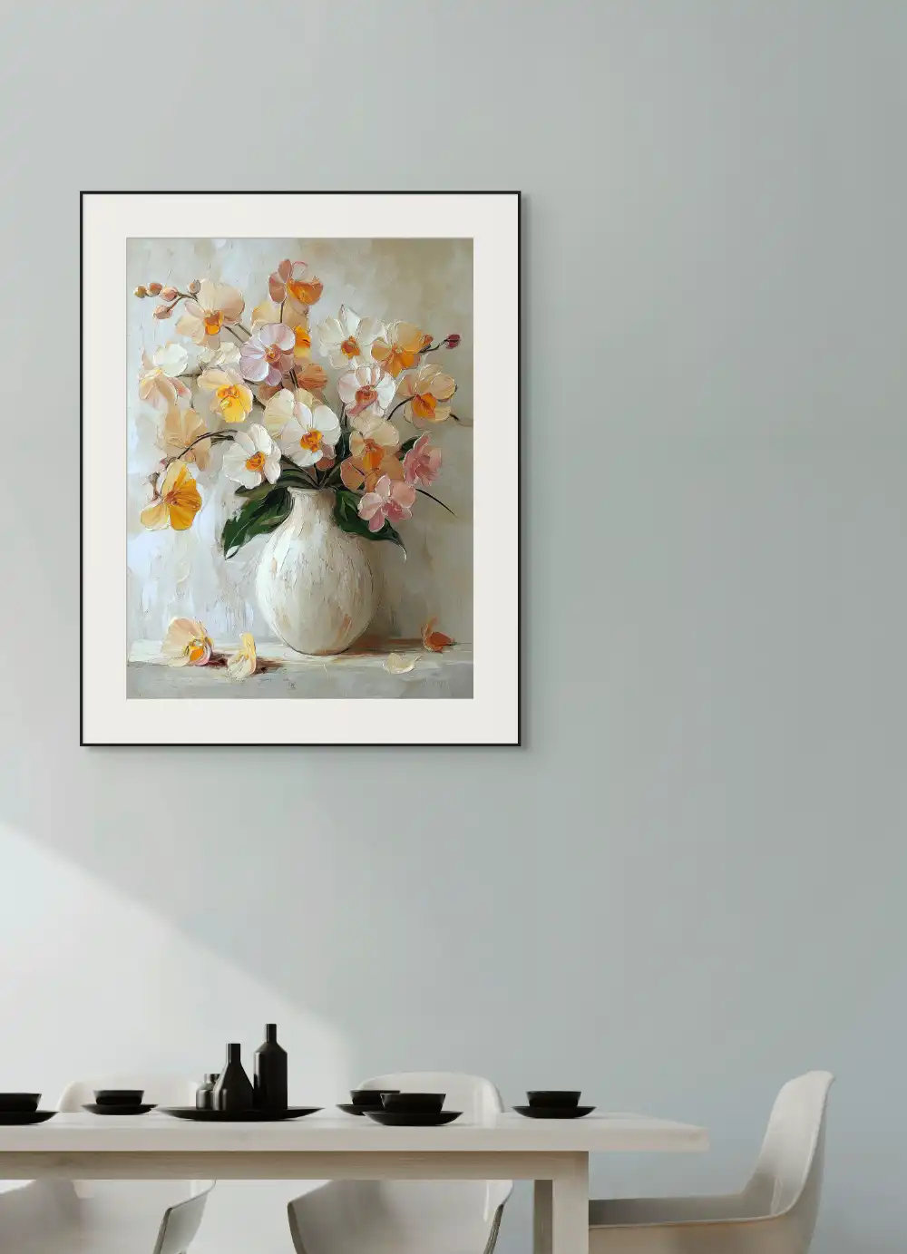 NEŽNÁ KRÁSA ORCHIDEJÍ - REALISTICKÝ OBRAZ (ERA 614) 3 Obrazy orchidejí v realistickém stylu s jemnou texturou a přirozenou elegancí