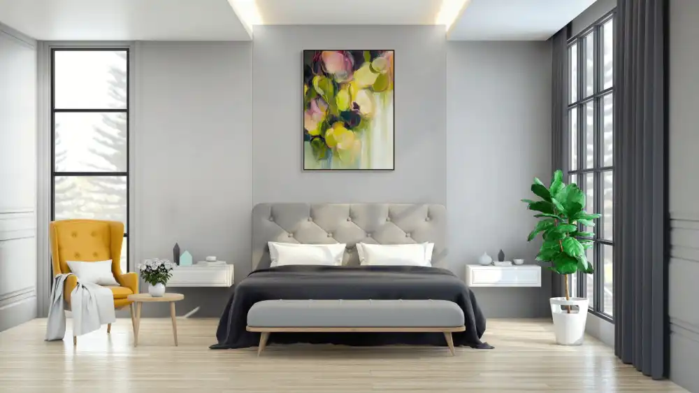 SVĚTELNÁ ZAHRADA - ABSTRAKTNÍ OBRAZ (AAA 191) 7 Abstraktní obraz květin na plátně s jemnou hrou světla a barev