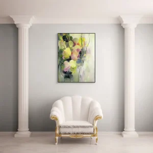 Abstrakte Bild mit pastellfarbenen Formen in freier Komposition