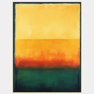 Geometrisches abstraktes Bild eines Sonnenuntergangs in leuchtenden Farben