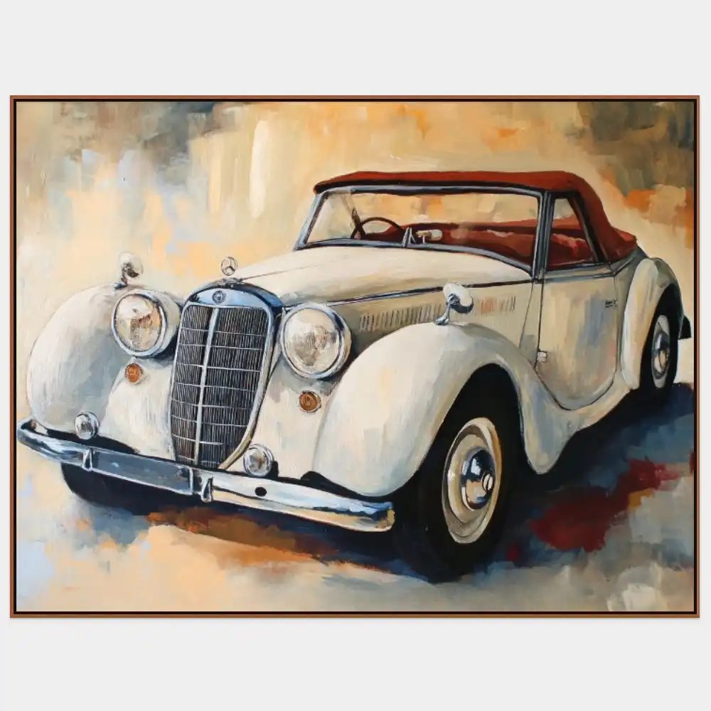 BÍLÝ KABRIOLET - REALISTICKÝ OBRAZ (FRA 620) 1 Obraz auta Mercedes v bílé barvě