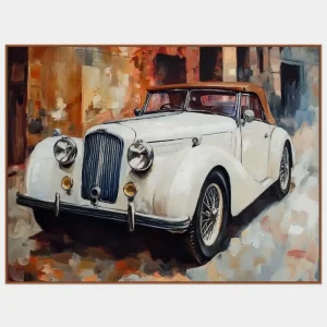 Bild eines weißen Oldtimers