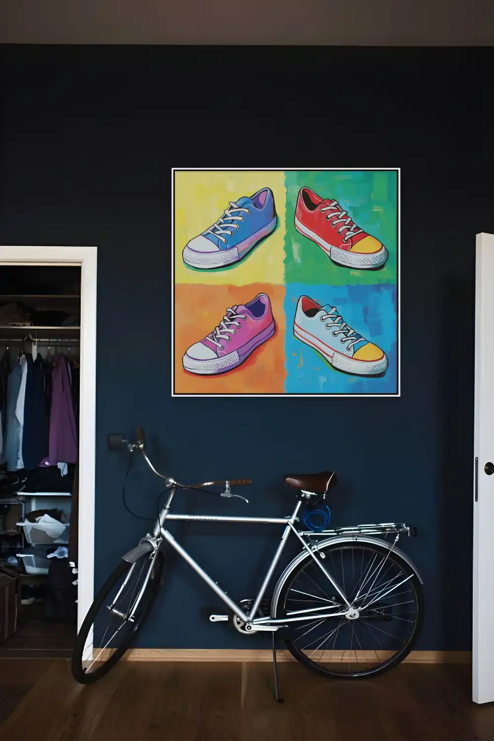 POP ART TENISKY - POP ART OBRAZ (DPA 810) 7 Pop art obraz s teniskami na barevném pozadí