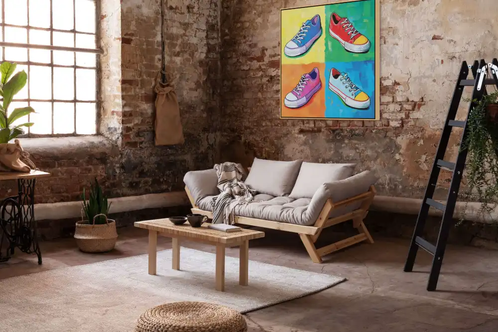 POP ART TENISKY - POP ART OBRAZ (DPA 810) 8 Pop art obraz s teniskami na barevném pozadí