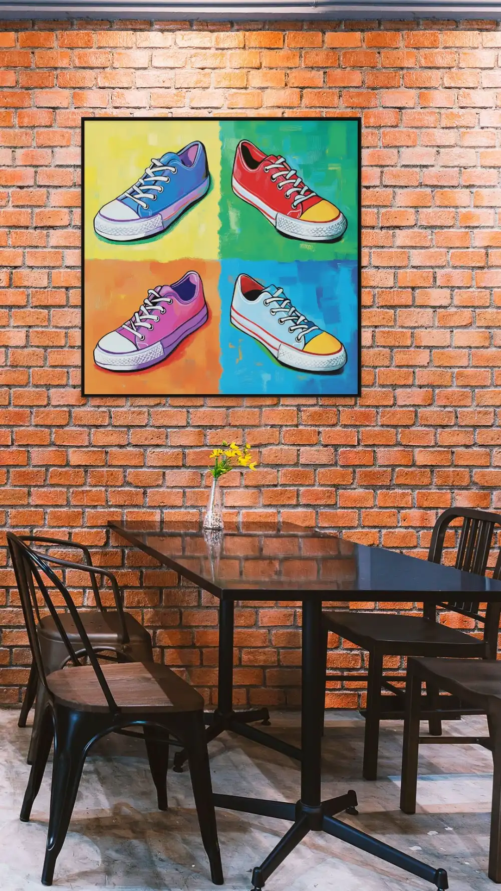 POP ART TENISKY - POP ART OBRAZ (DPA 810) 9 Pop art obraz s teniskami na barevném pozadí