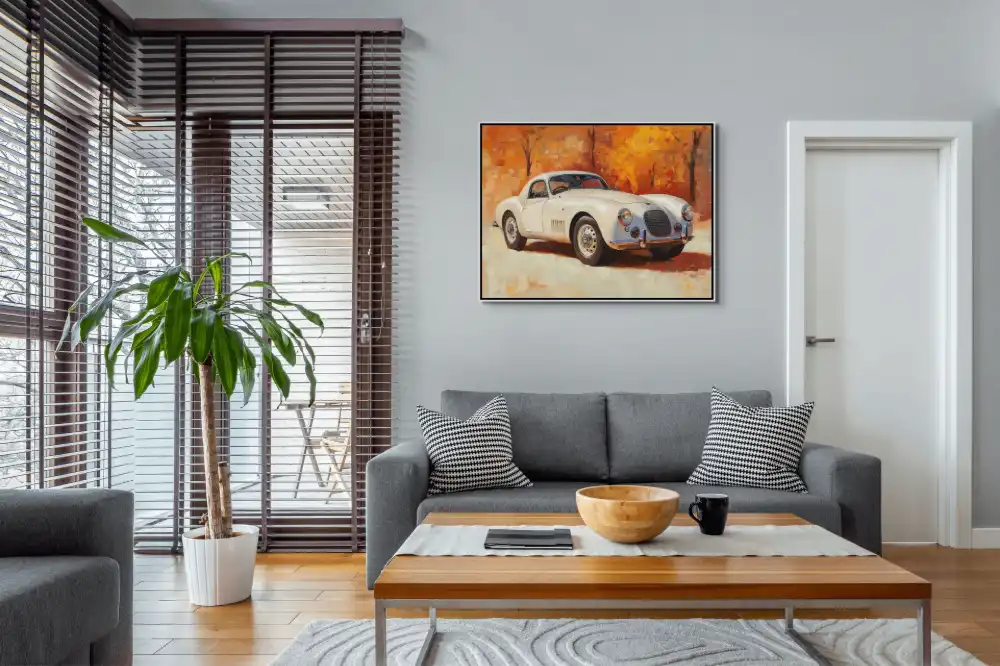 PODZIMNÍ ELEGANCE - REALISTICKÝ OBRAZ (ARA 620) 3 Obraz s historickým automobilem