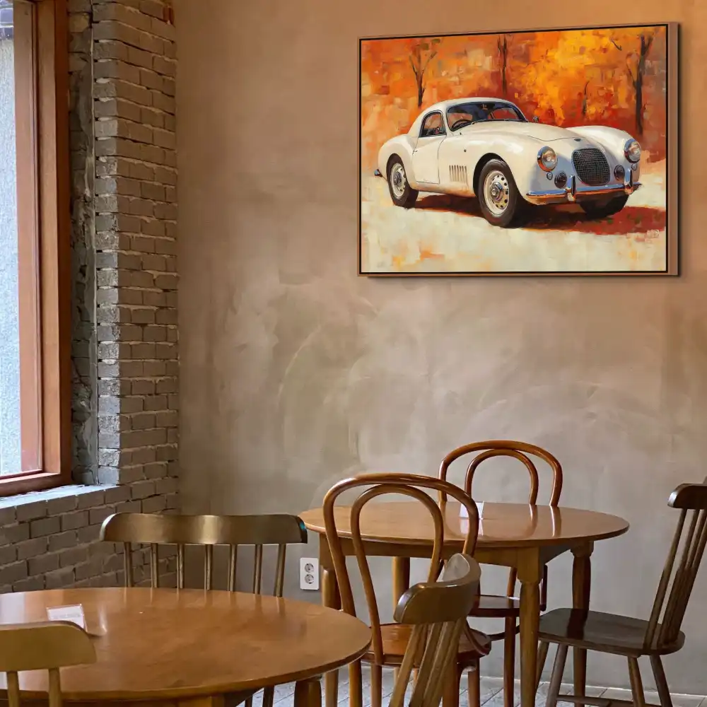 PODZIMNÍ ELEGANCE - REALISTICKÝ OBRAZ (ARA 620) 9 Obraz s historickým automobilem