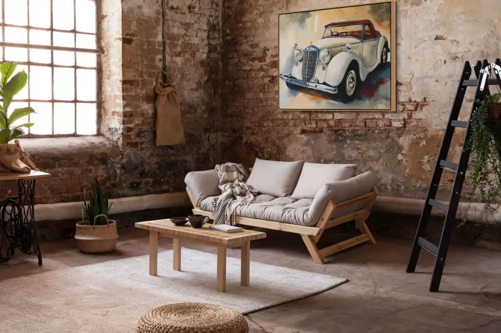 BÍLÝ KABRIOLET - REALISTICKÝ OBRAZ (FRA 620) 4 Obraz auta Mercedes v bílé barvě