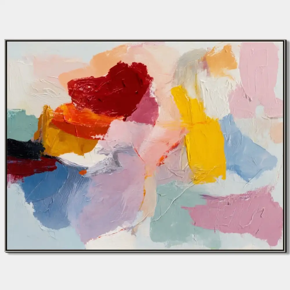 COLOUR SYMPHONY - ABSTRACT PAINTING (AAA 137) 1 Abstraction image with color composition and dynamic strokes in vivid hues