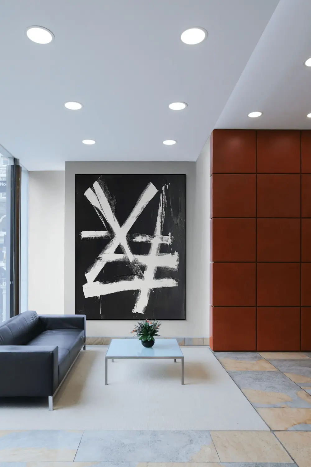 SYMBOLS OF THE NIGHT - ABSTRACT PAINTING (AAA 103) 3 Gestural painting with strong white strokes on black background in expressive style