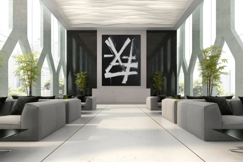 SYMBOLS OF THE NIGHT - ABSTRACT PAINTING (AAA 103) 4 Gestural painting with strong white strokes on black background in expressive style