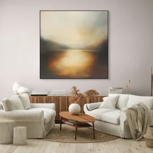 artonlie - painting for bedroom above the bed in soft tones evoking peace and harmony