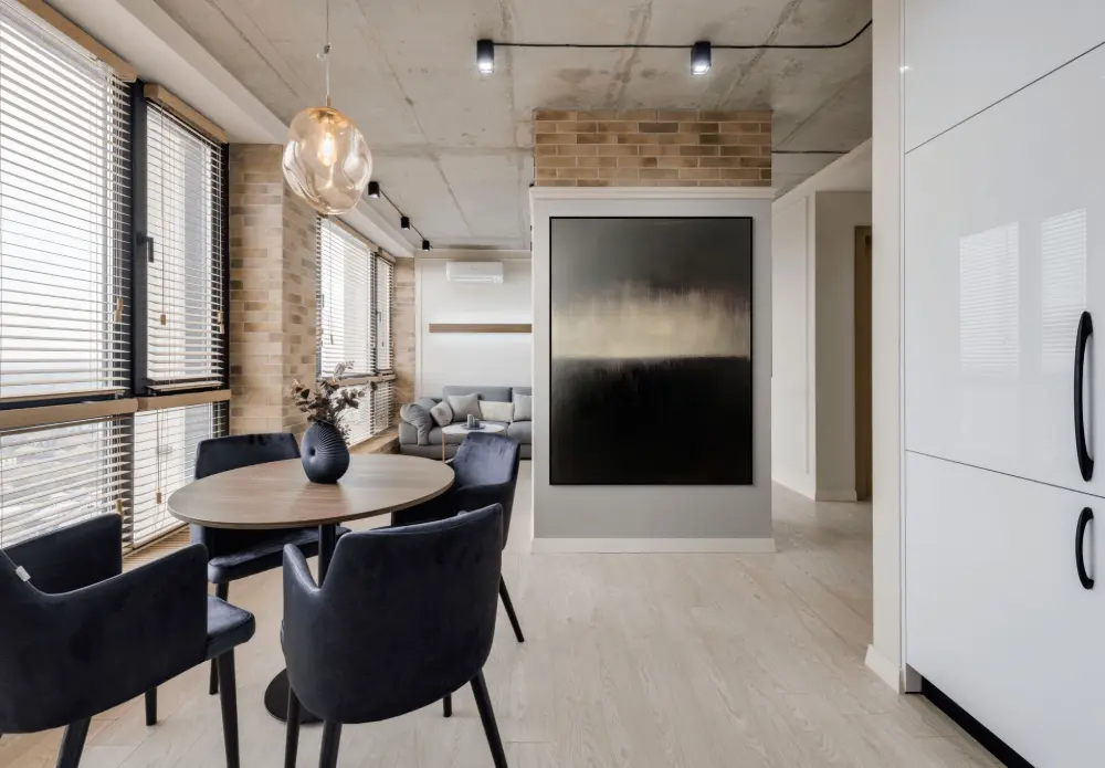 NOČNÍ HORIZONT - ABSTRAKTNÍ OBRAZ (AAA 113) 11 Monochrome image with vertical structure in dark grey and black tones