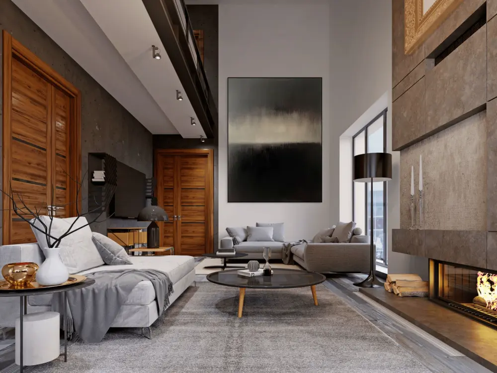 NOČNÍ HORIZONT - ABSTRAKTNÍ OBRAZ (AAA 113) 4 Monochrome image with vertical structure in dark grey and black tones