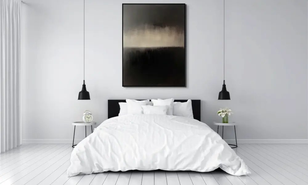 NOČNÍ HORIZONT - ABSTRAKTNÍ OBRAZ (AAA 113) 6 Monochrome image with vertical structure in dark grey and black tones