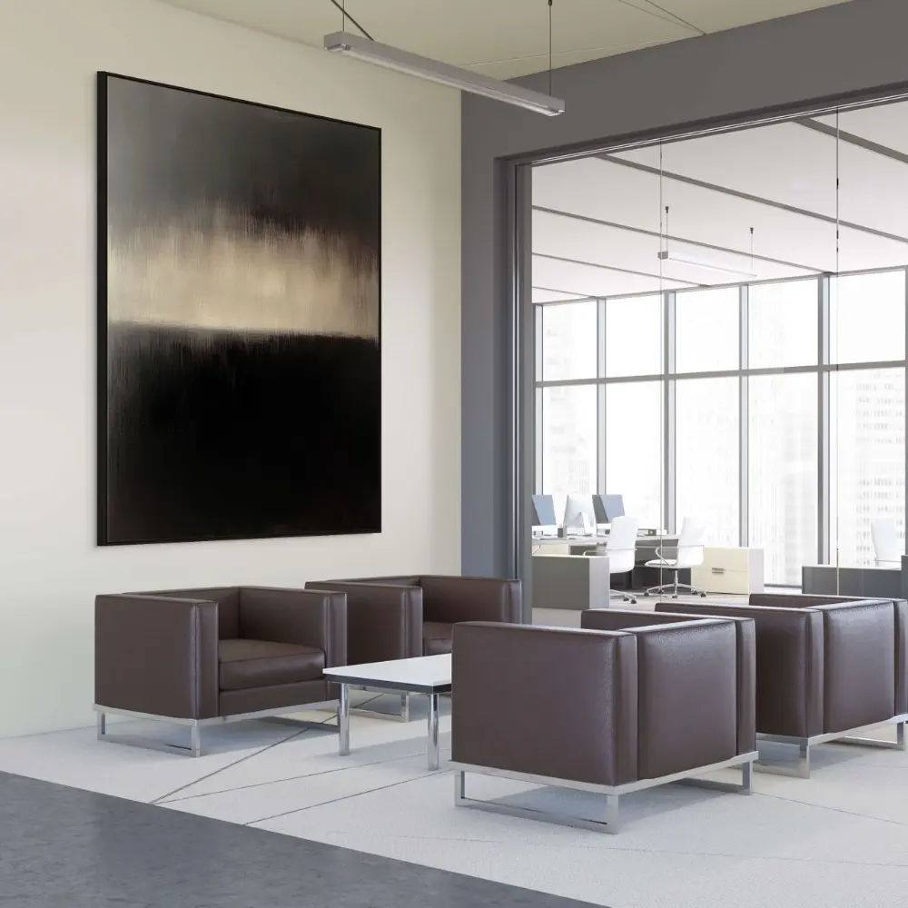 NOČNÍ HORIZONT - ABSTRAKTNÍ OBRAZ (AAA 113) 2 Monochrome image with vertical structure in dark grey and black tones