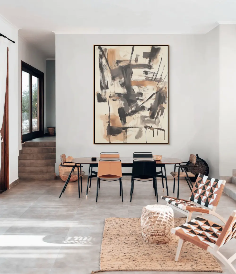 IMPRINTS OF EMOTIONS - ABSTRACT PAINTING (AAA 123) 6 artonline - modern art on canvas with contrasting composition and structure