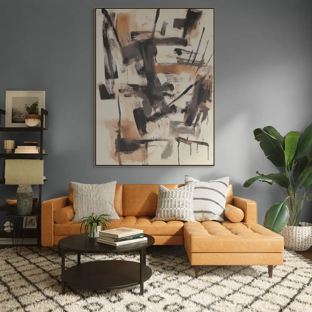 IMPRINTS OF EMOTIONS - ABSTRACT PAINTING (AAA 123) 7 artonline - modern art on canvas with contrasting composition and structure