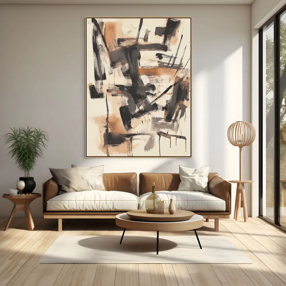 IMPRINTS OF EMOTIONS - ABSTRACT PAINTING (AAA 123) 2 artonline - modern art on canvas with contrasting composition and structure