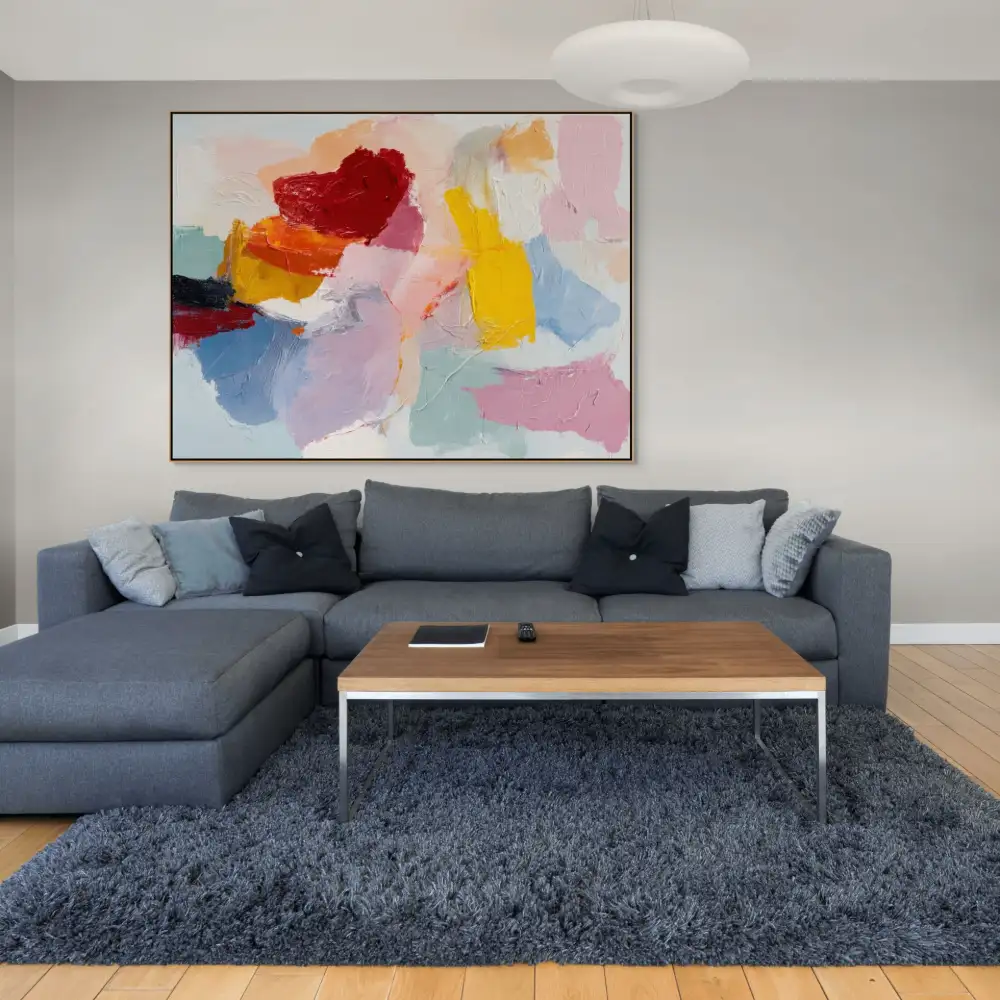 COLOUR SYMPHONY - ABSTRACT PAINTING (AAA 137) 2 Abstraction image with color composition and dynamic strokes in vivid hues