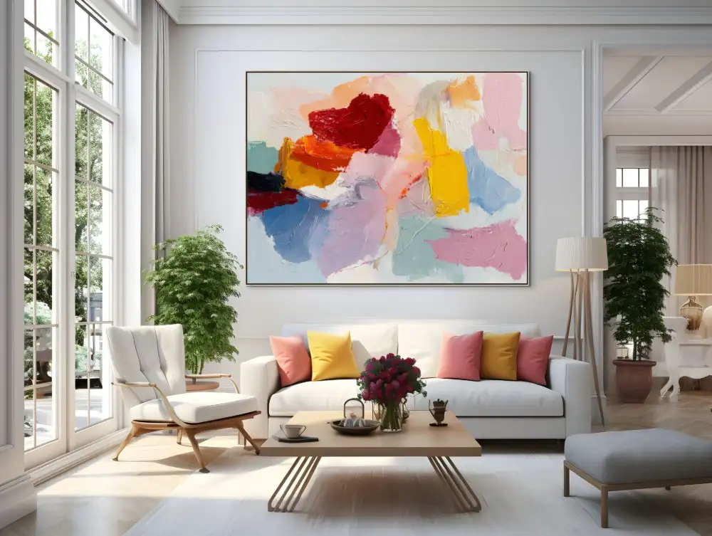 COLOUR SYMPHONY - ABSTRACT PAINTING (AAA 137) 6 Abstraction image with color composition and dynamic strokes in vivid hues